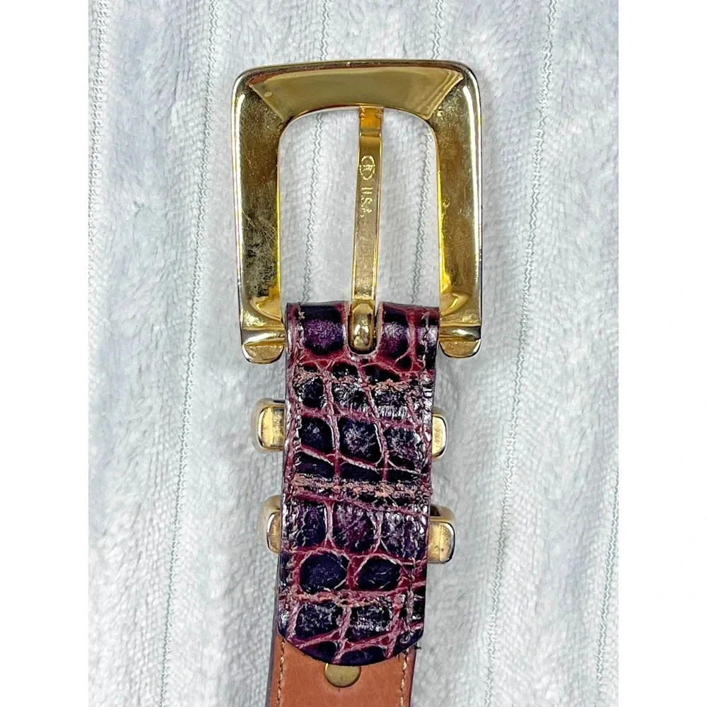 Guess Jeans Geniune Leather Youth Size M Belt Made In USA Vintage Thin 1